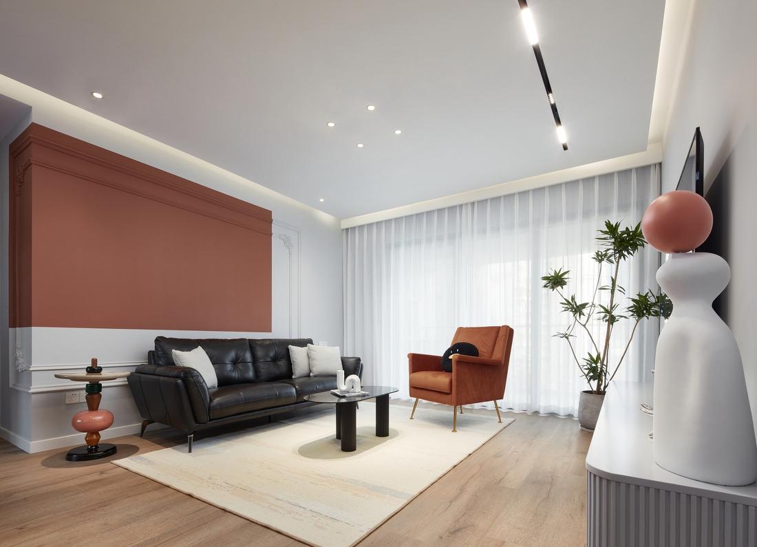 三代人的温馨爱马仕橙蓝跳色空间-2