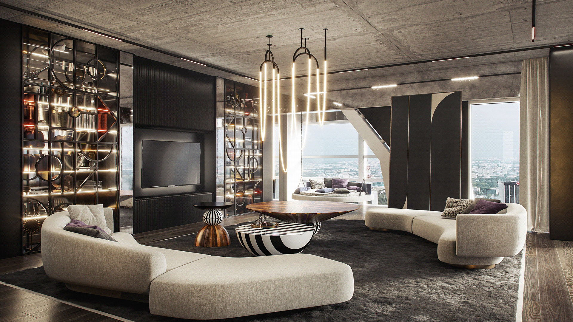 混凝土与原木 打造纯粹而高端的居住空间-0