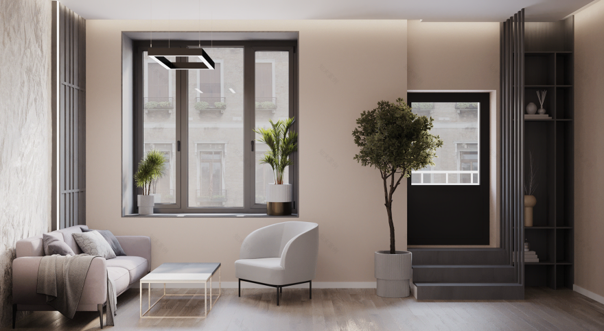 政府机构设计项目(办公室空间室内设计与3D可视化)-42