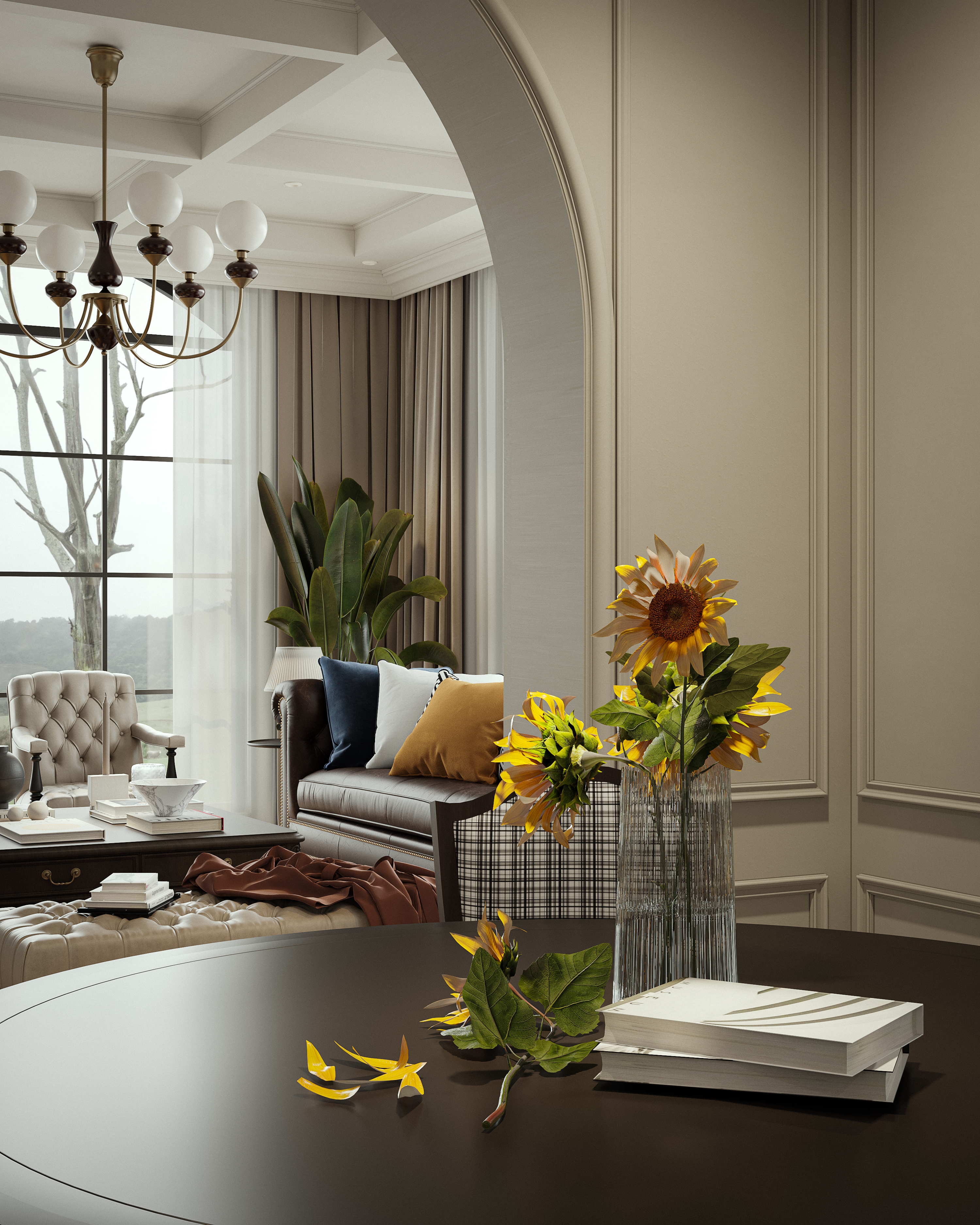 风格美式别墅渲染-16