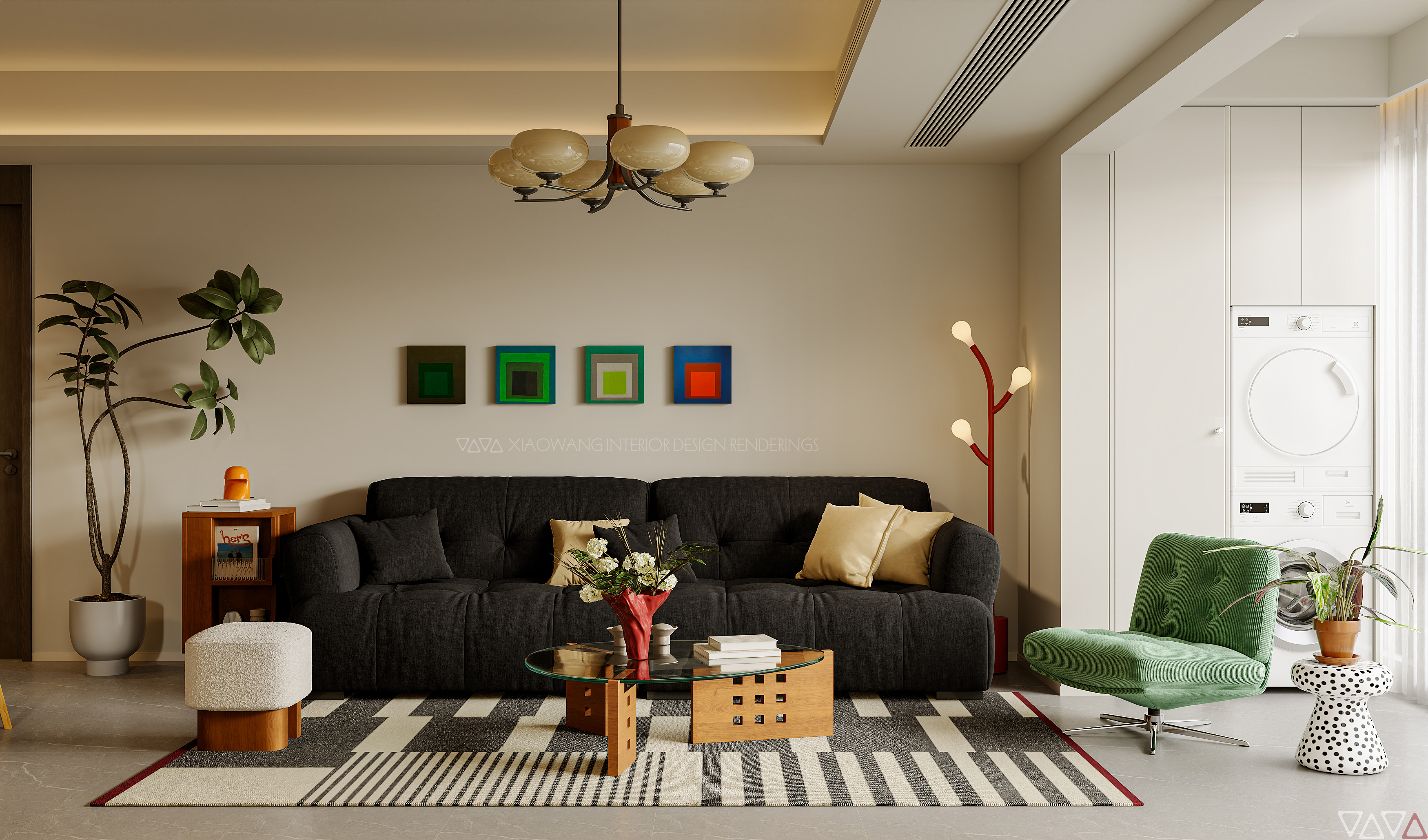 混搭风客餐厅效果图-11