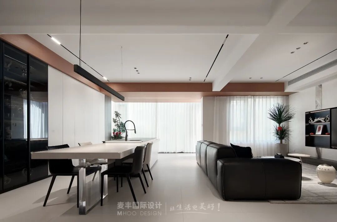 MHOO|禧瑞江南200㎡现代风：每一处留白都盛着生活的诗意-5