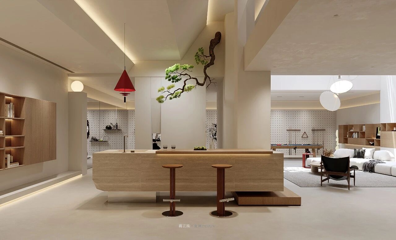 现代原木风世贸铜雀台别墅设计-13