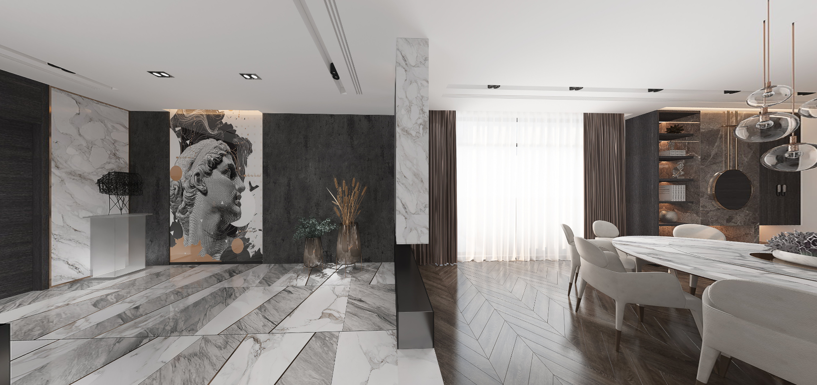 黑白灰极简摩登主义别墅住宅-9