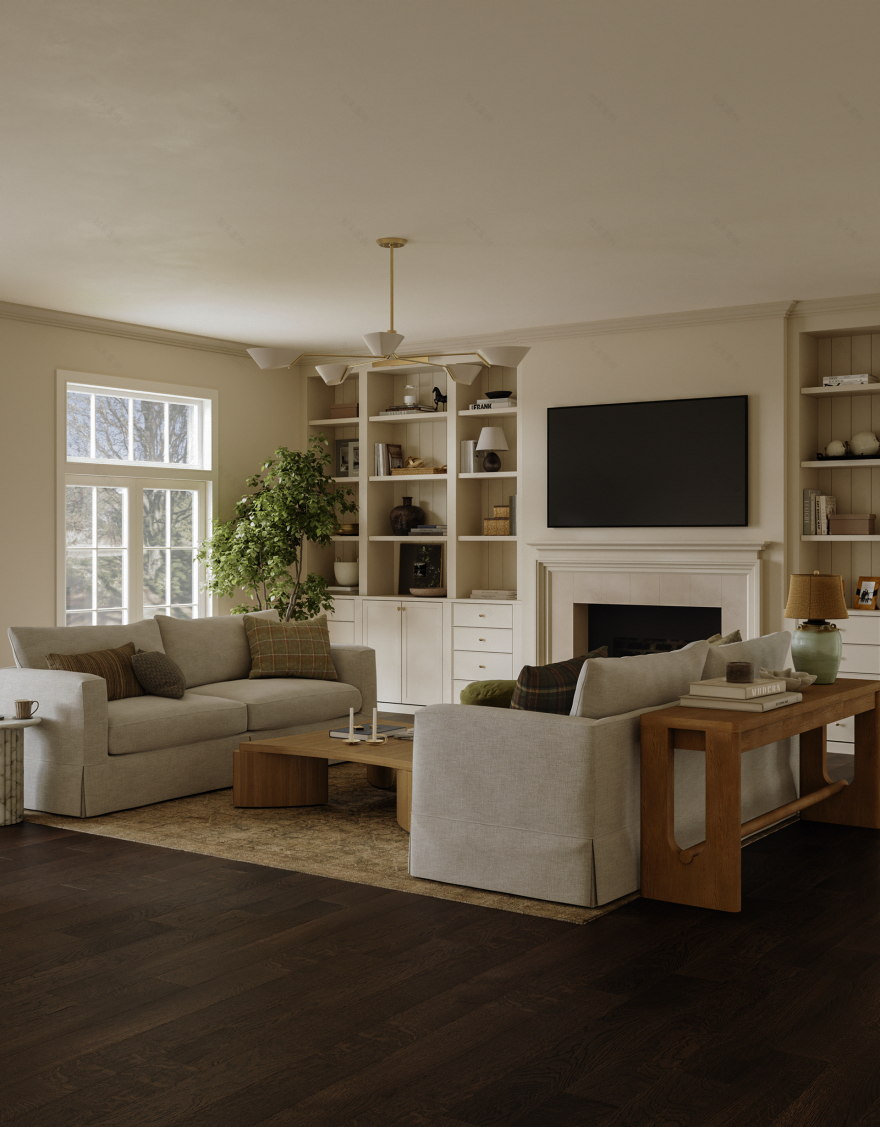 Transitional Living Room Interior Visualization-5