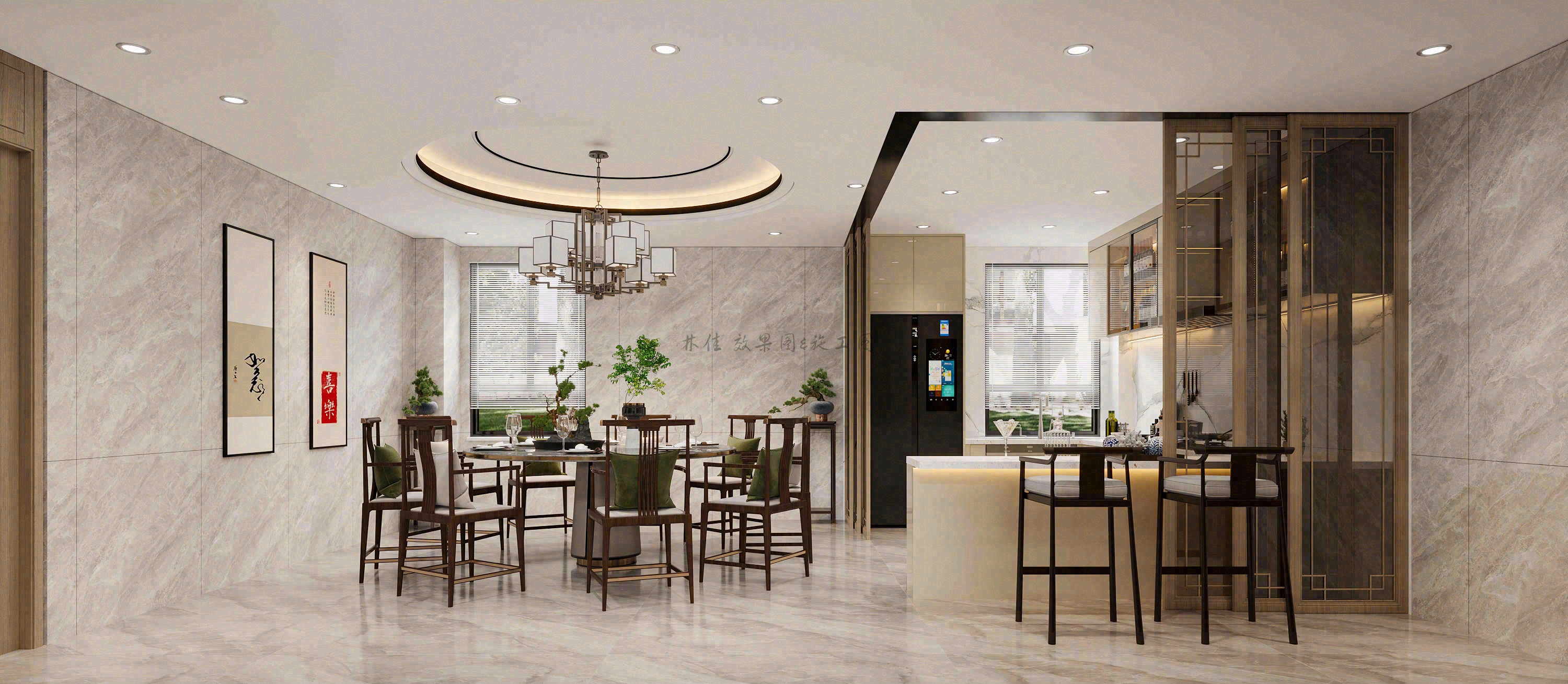 家装/新中式别墅效果图案例-3