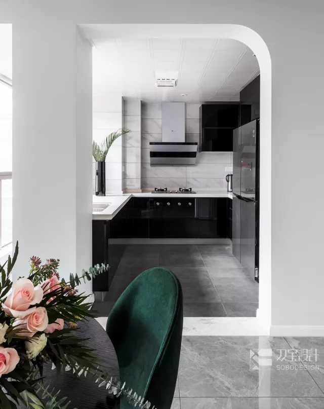 茱萸粉+祖母绿，塑造复式轻奢风  双宝设计机构-18