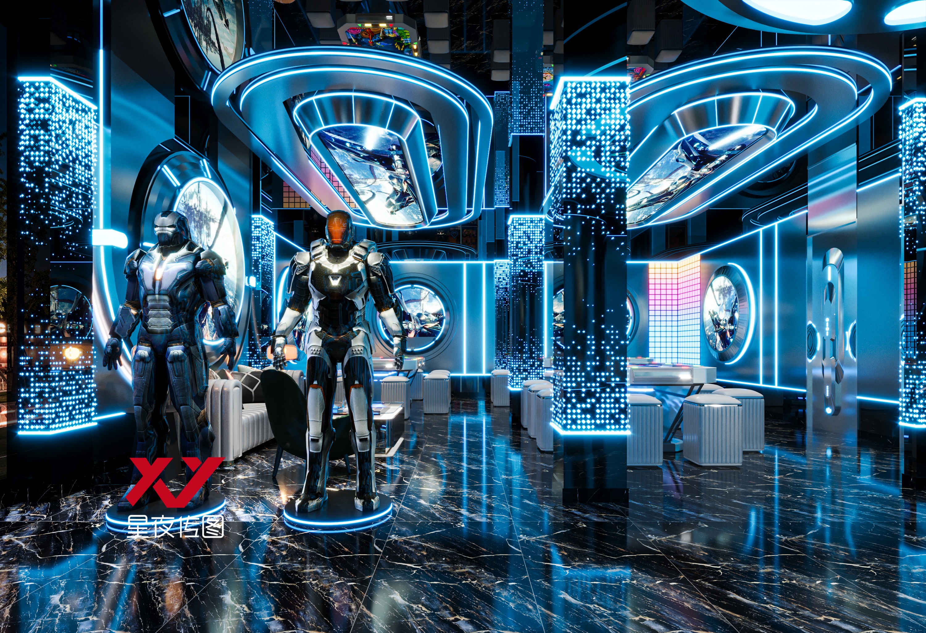 未来星际KTV 赛博朋克沉浸式歌房-9