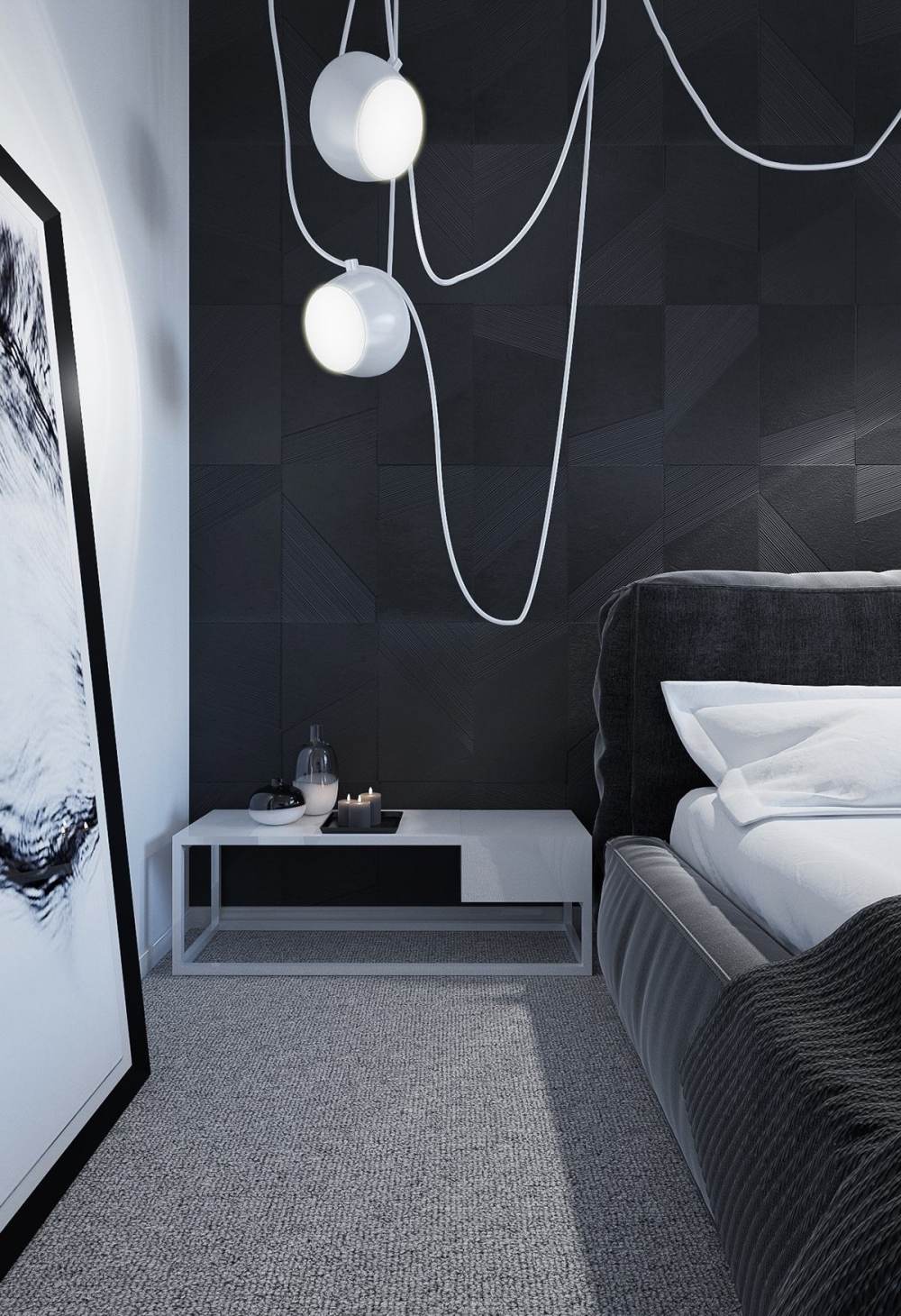 黑色卧室设计打造甜美梦境-26