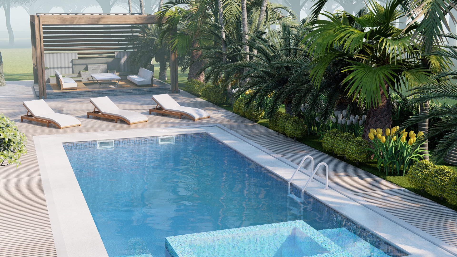 现代户外空间3D渲染设计项目-8