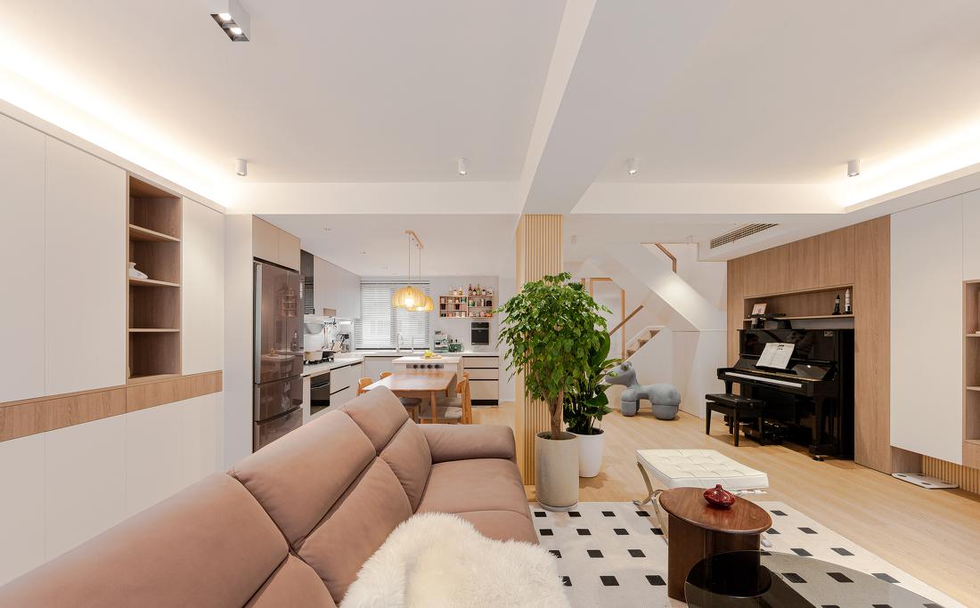 LDK 一体化原木风顶层复式设计-20