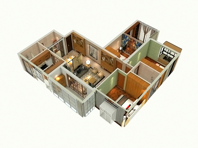 柳林春晓 合院青花系列-8