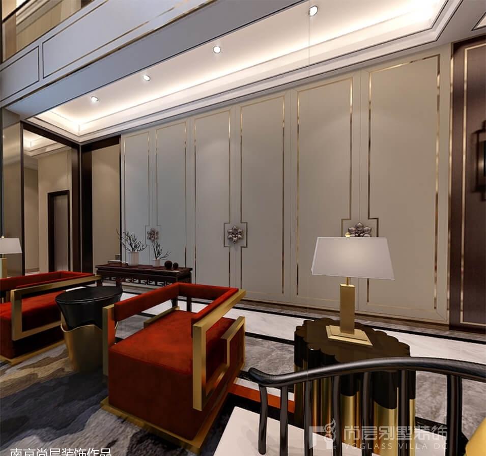 新坝镇800平新中式别墅装修-3