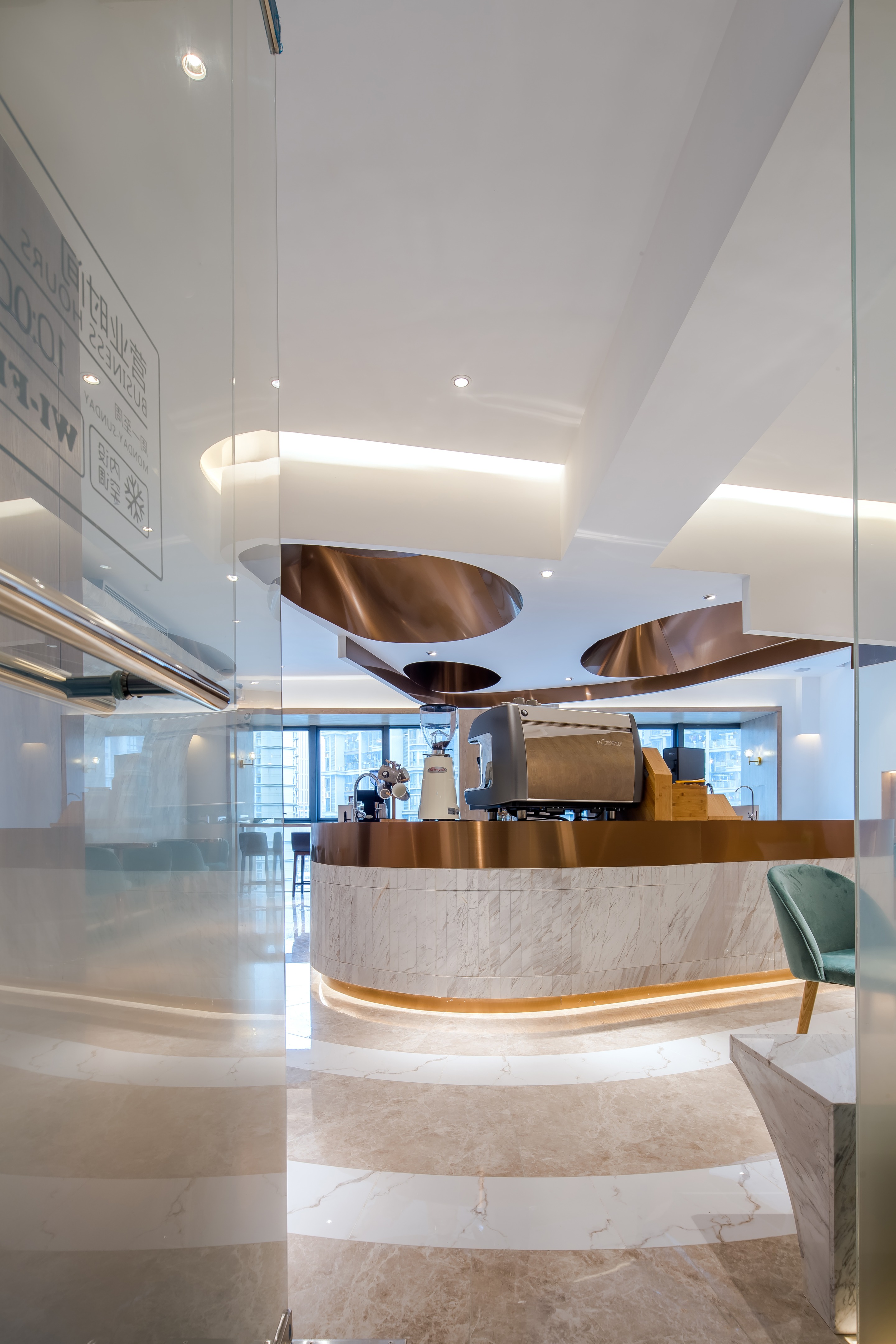 E²CAFEDesign 咖啡厅 | 弧线灵动,划分多重空间-14