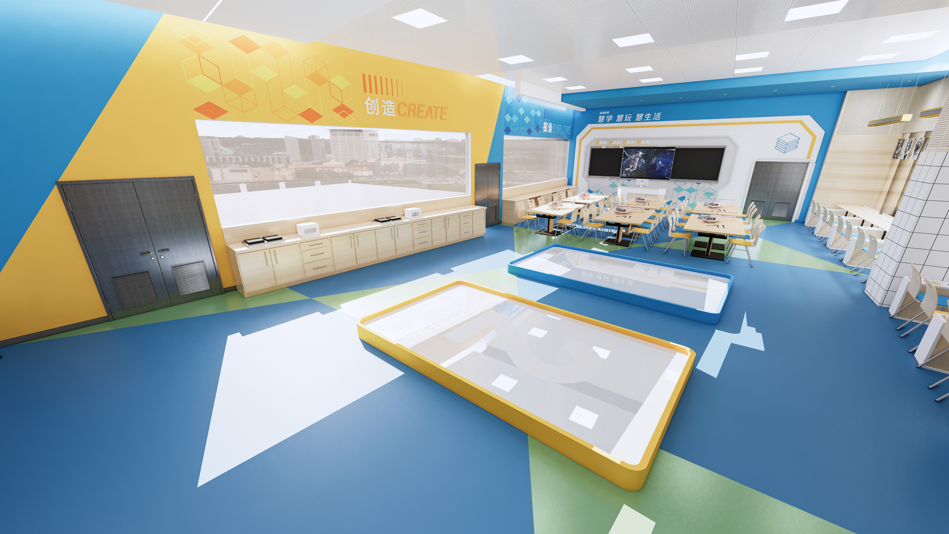 STEM教育培训空间设计  机器人教室  创客中心-14