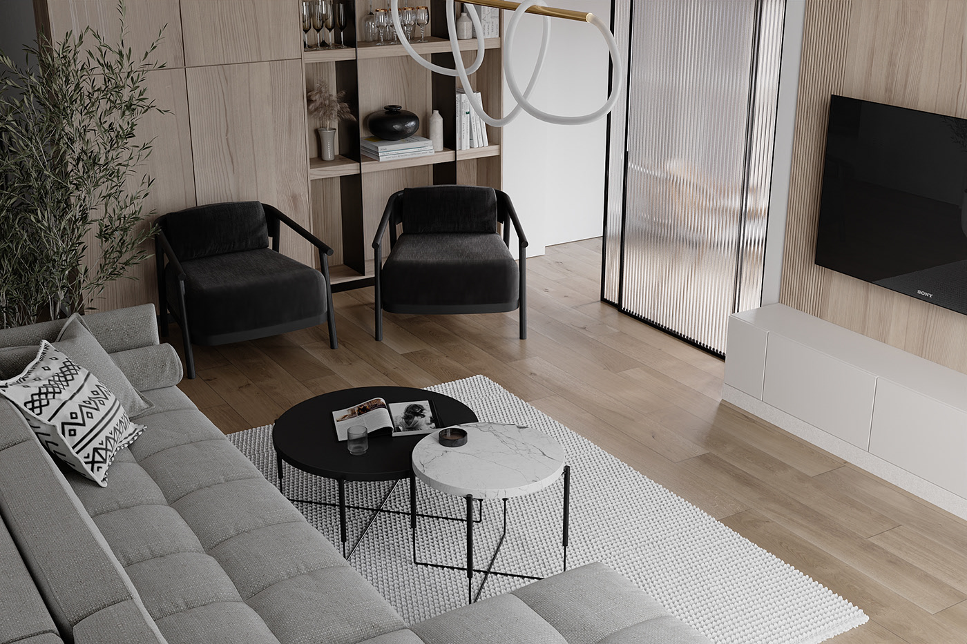 96.61㎡简约风公寓设计 回归家的质朴与纯粹            
            -11