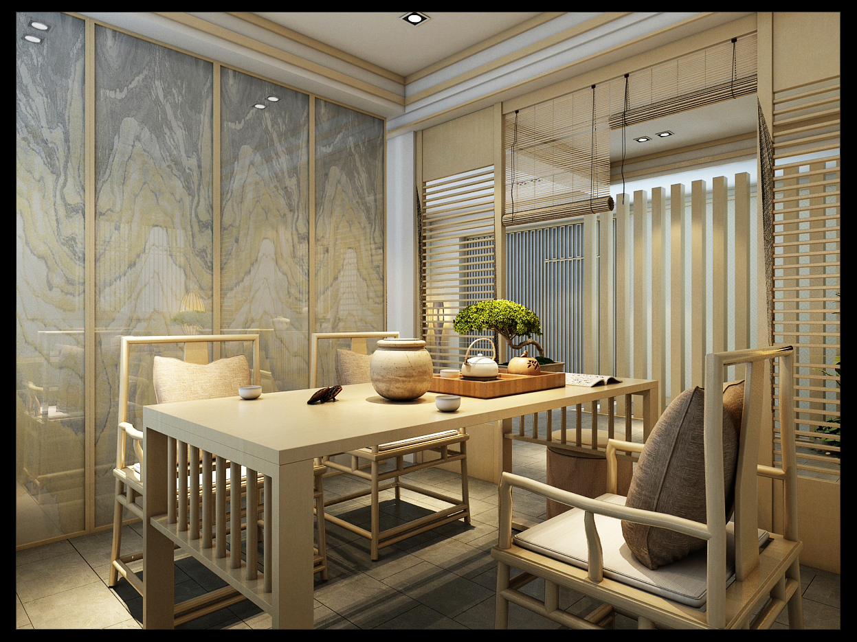 现代中式风格茶社-10