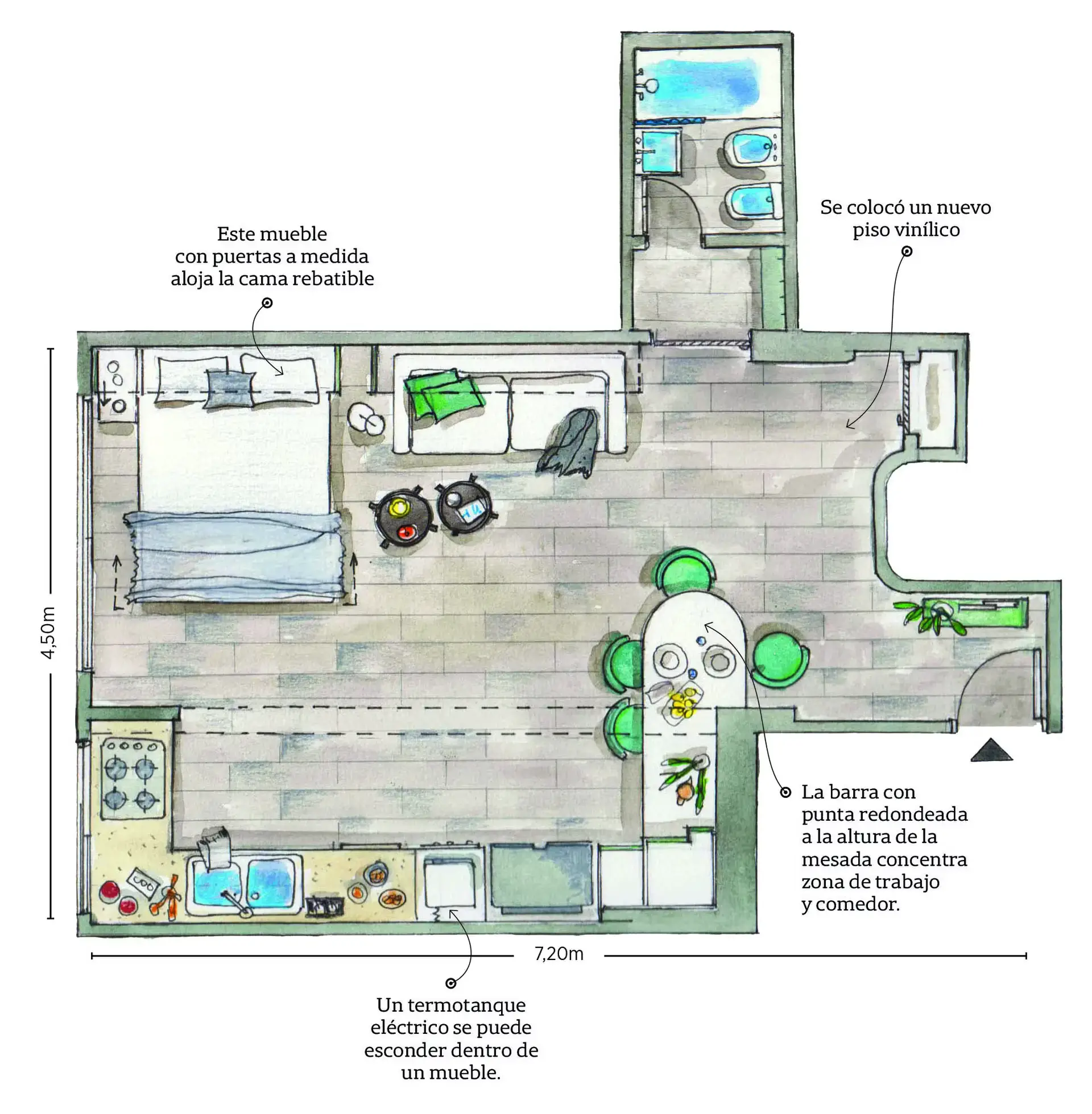 阿根廷 36m2 设计工作室，一室一厅的完美改造-12