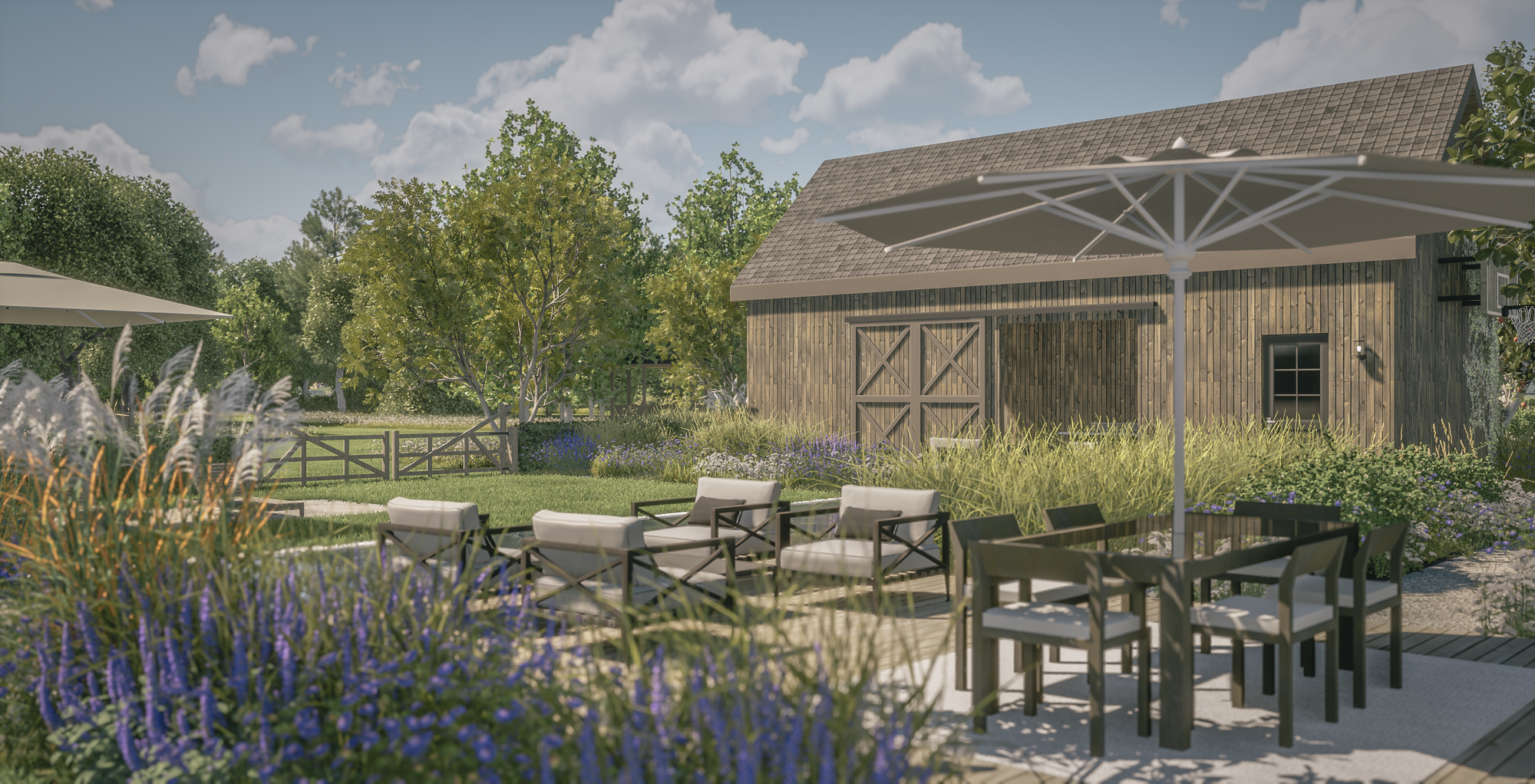 带游泳池塘的乡村花园丨Poland丨greenpixpartner.pl-9