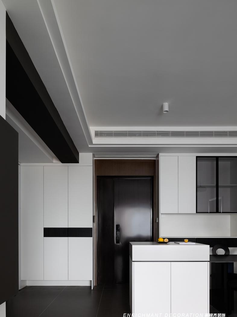 极致黑白 · 简约高级感爆棚的精装房改造丨易越-20