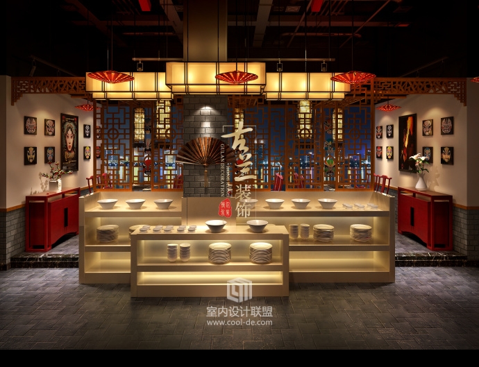 重庆火锅店装修设计——川行记火锅店中式火锅店装修设计-4