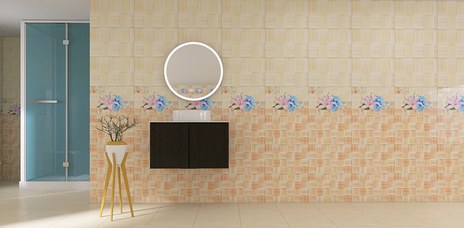 Bathroom and kitchen Interior Design With Decor Tiles-3