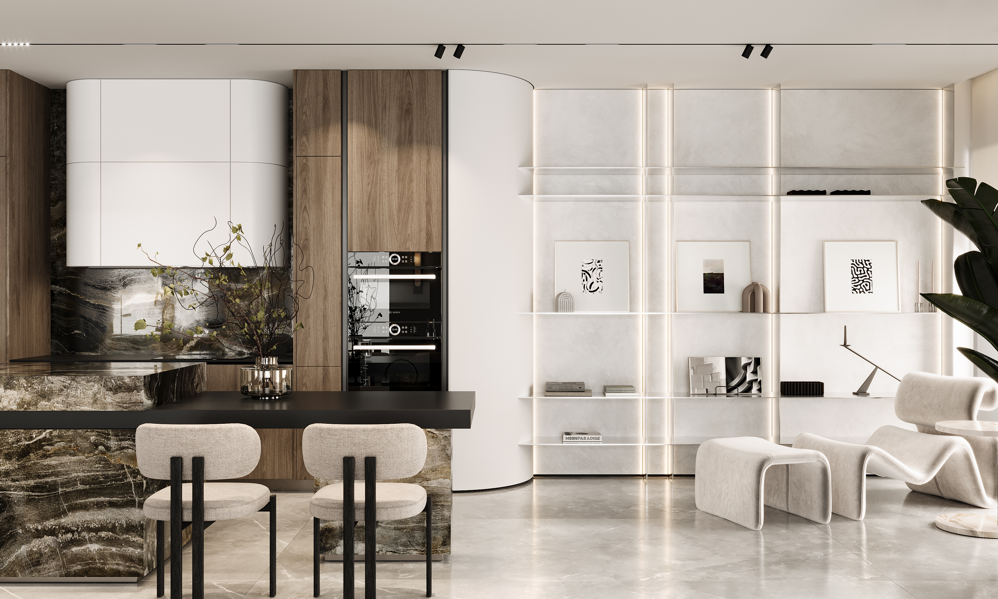 Dubai Marina - Living room & Bedroom-1