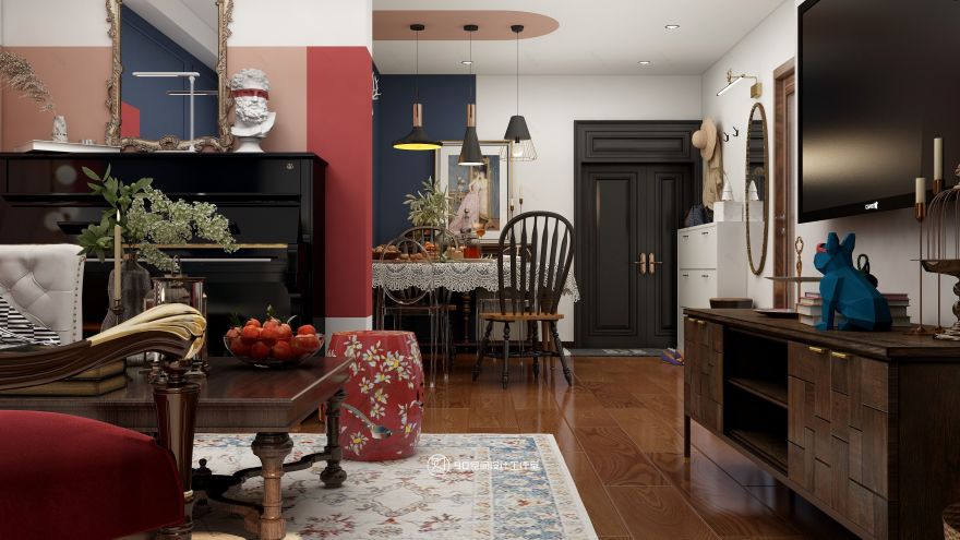 《欢愉同乐》80 平方现代美式空间设计-13