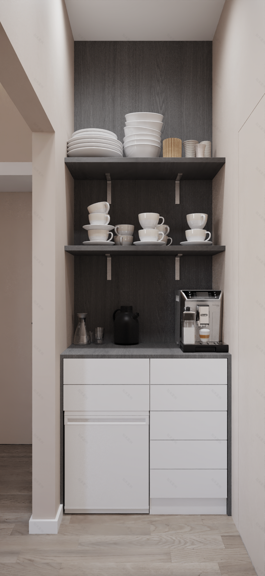 政府机构设计项目(办公室空间室内设计与3D可视化)-43