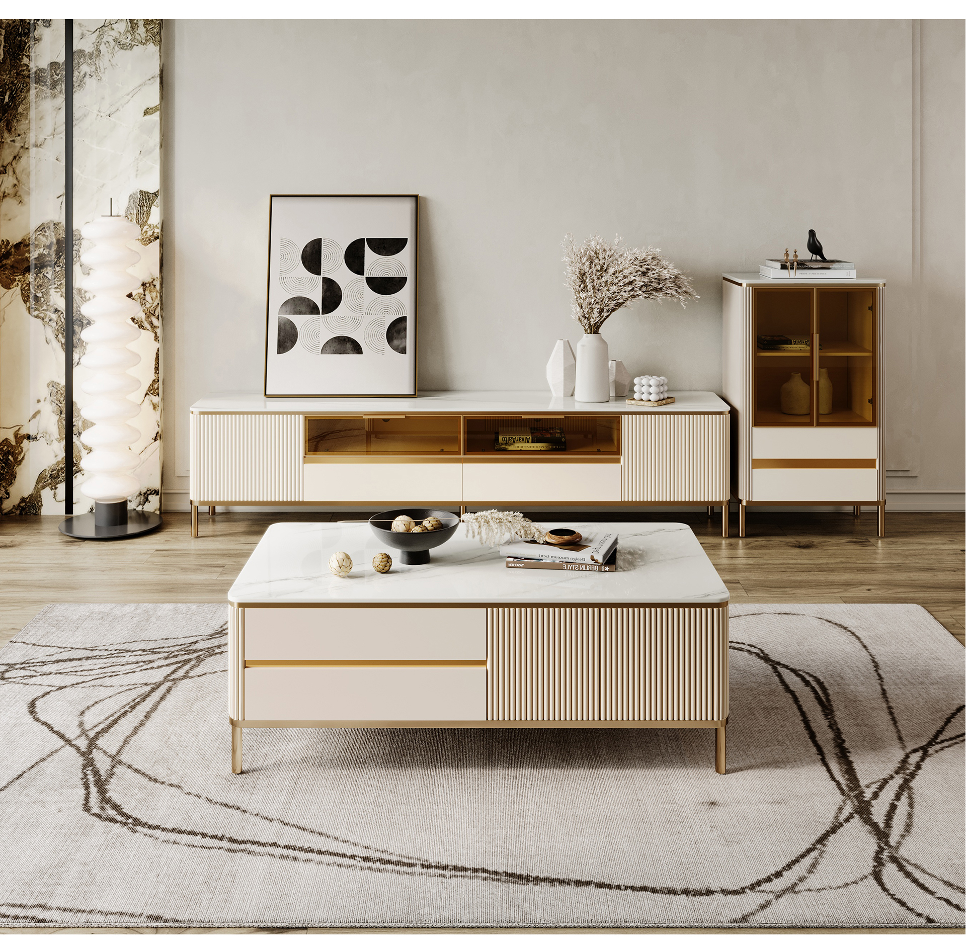 轻奢奶油风客厅-2