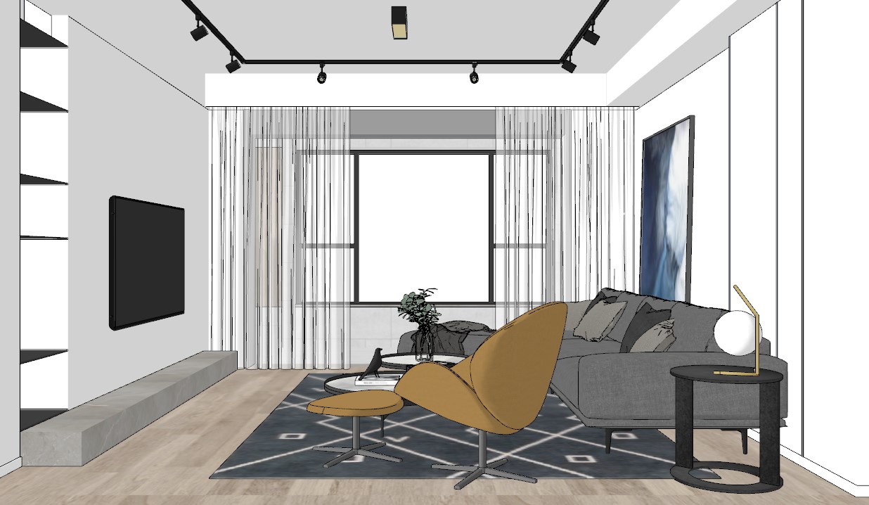 免费Sketchup客厅模型下载-7