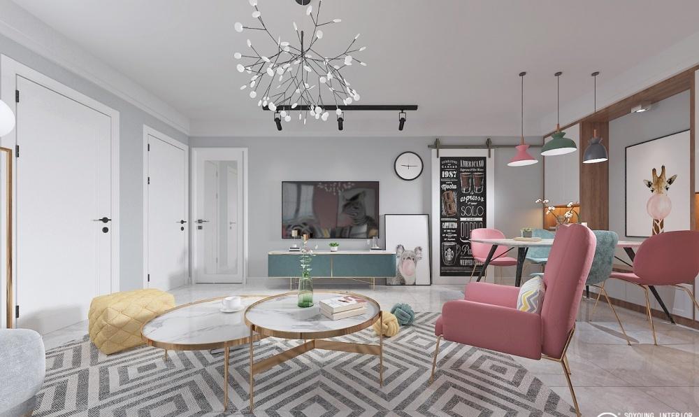 北欧轻奢打造童话梦境,生活阳台与洗烘一体机巧妙结合-4