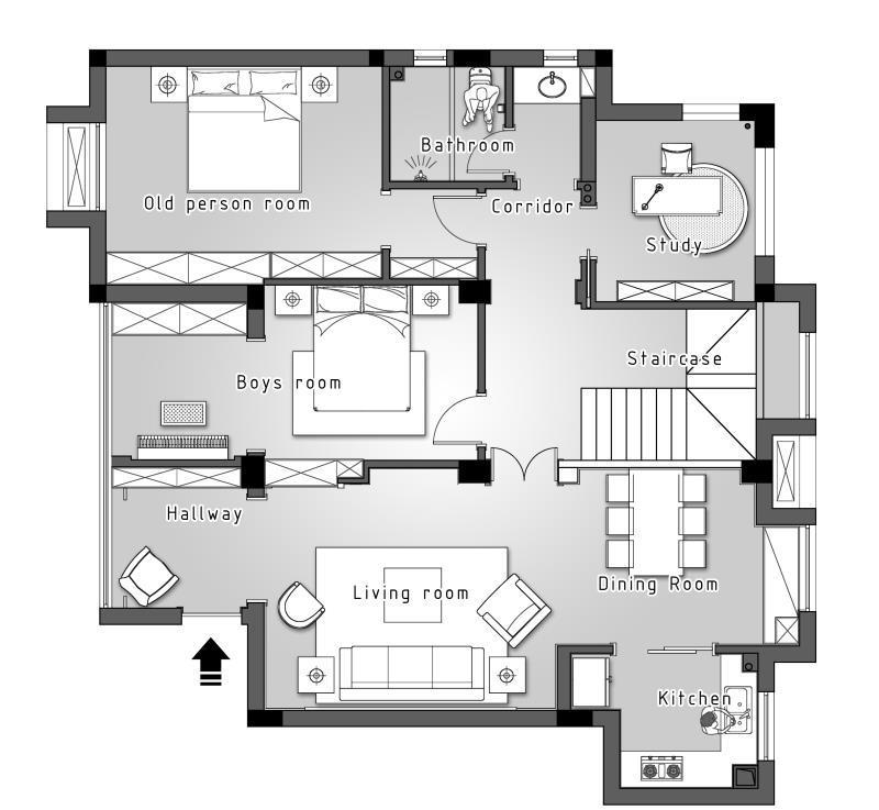 复式空间优化案例 | 阳光绿意下的美式轻奢家庭生活-51
