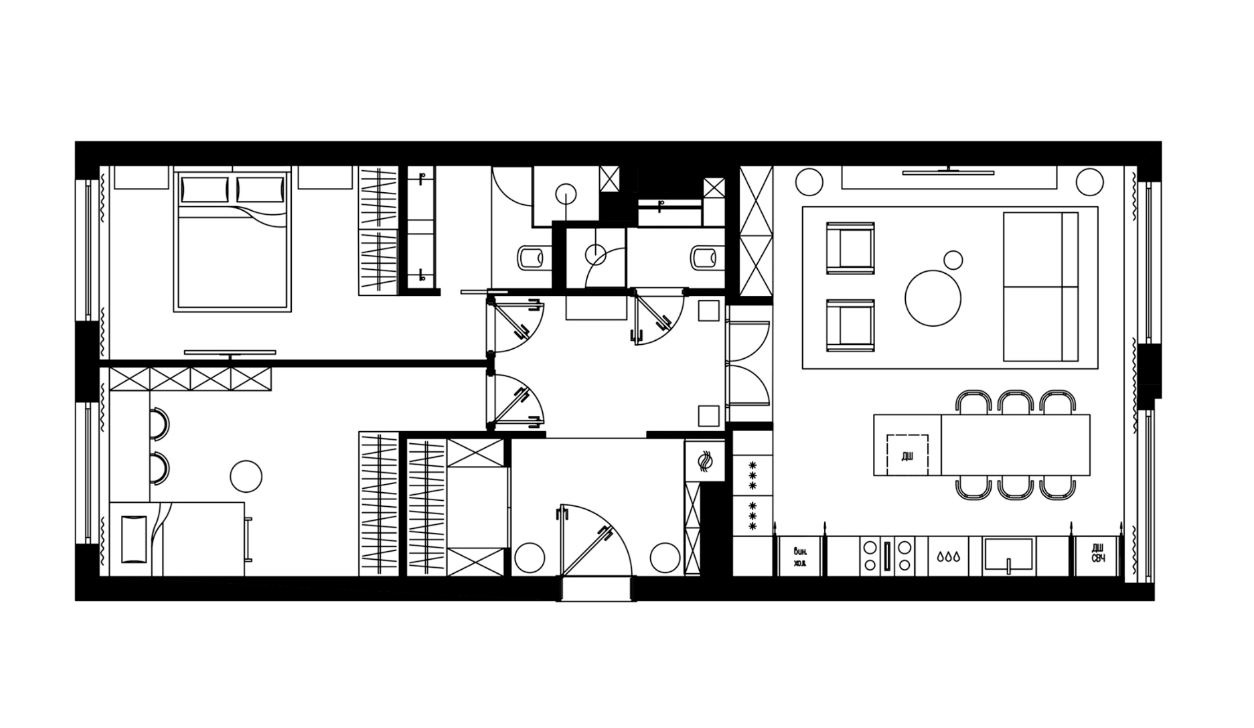 莫斯科河滨公园 88 平室内设计丨俄罗斯莫斯科丨Quadro Room-37