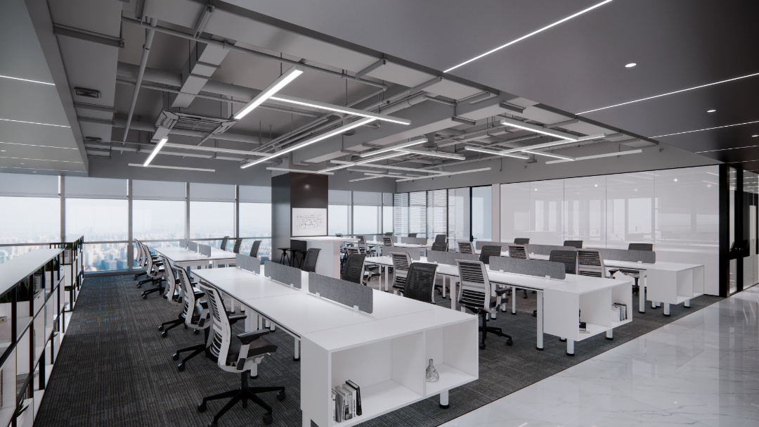 2000㎡黑白灰原子智造办公空间设计-5