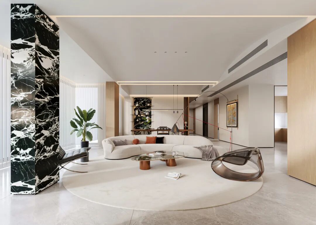 268㎡现代简约丨湖山一品丨中国湖南丨纵向·空间设计-7