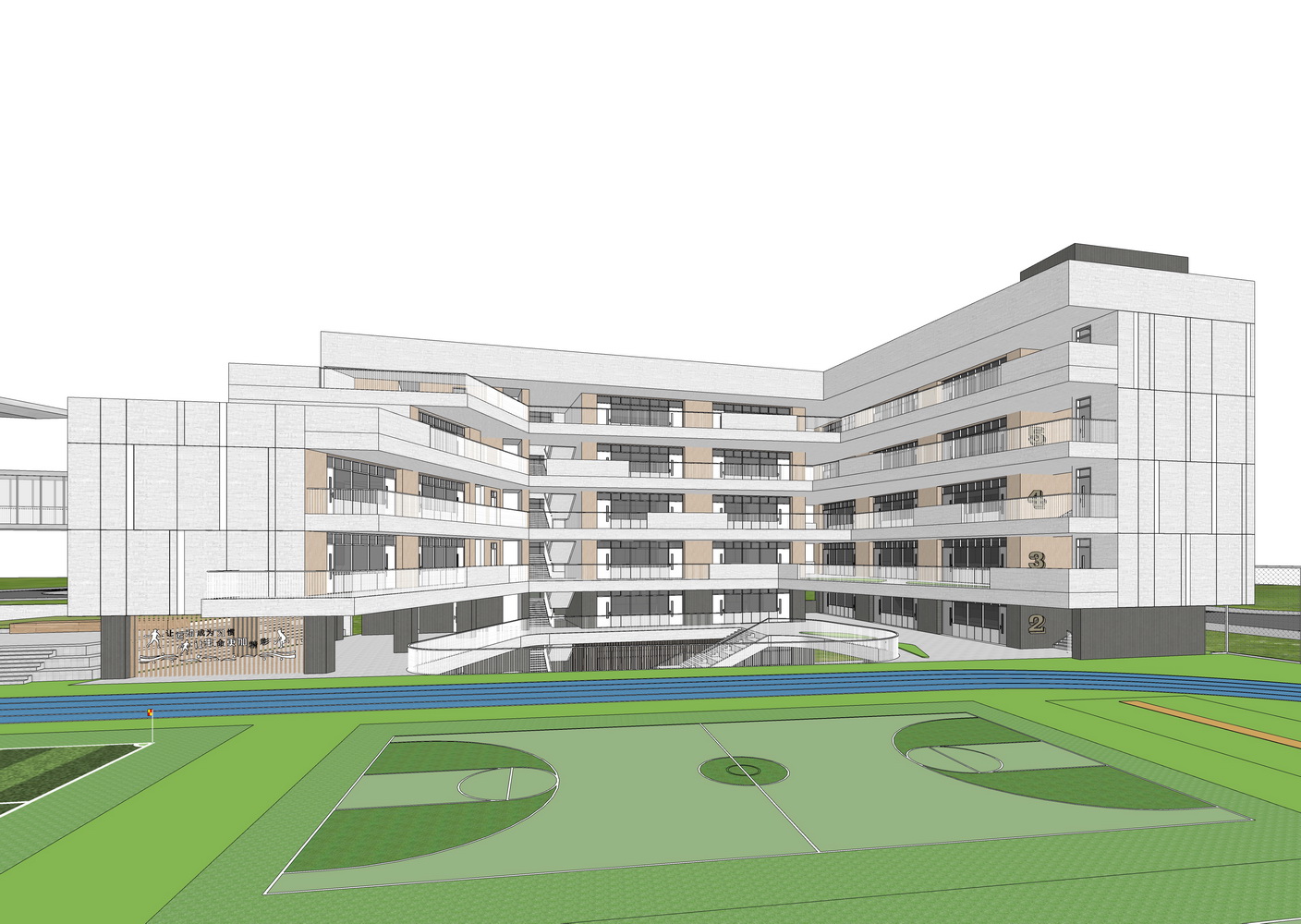 深圳宝安沙井街道东塘旧村九年一贯制学校SU模型-7