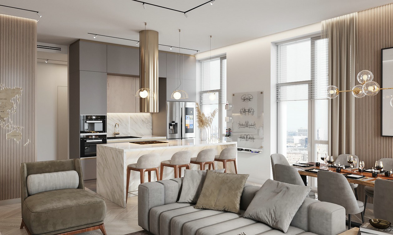 130平简约空间，配色细腻！-1