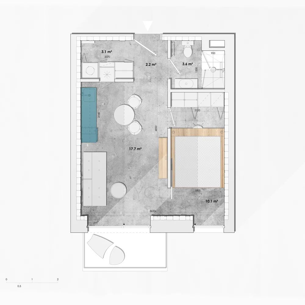 维尔纽斯生活区 36 平米小公寓惊艳变身-19