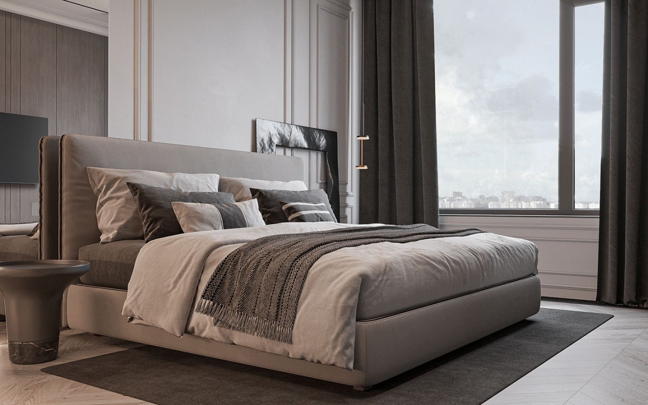 106㎡高级灰色系简约风公寓设计-13