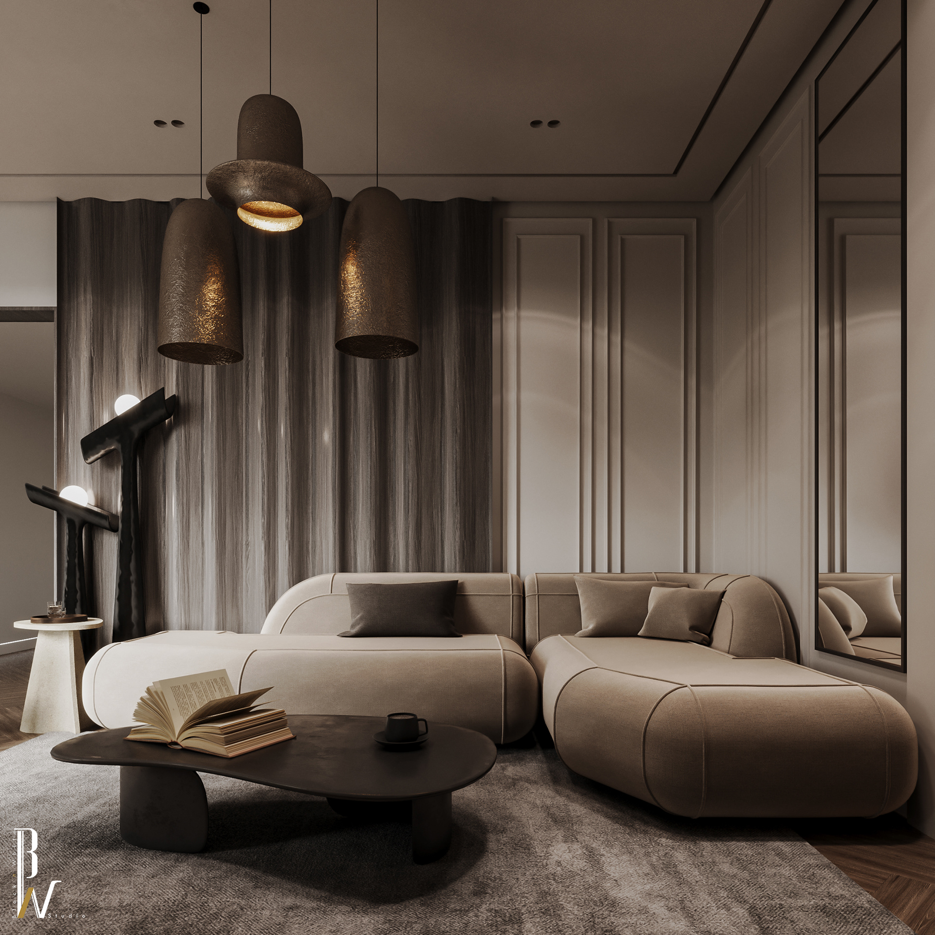 KSA 新古典风格客厅设计丨Black N White-6