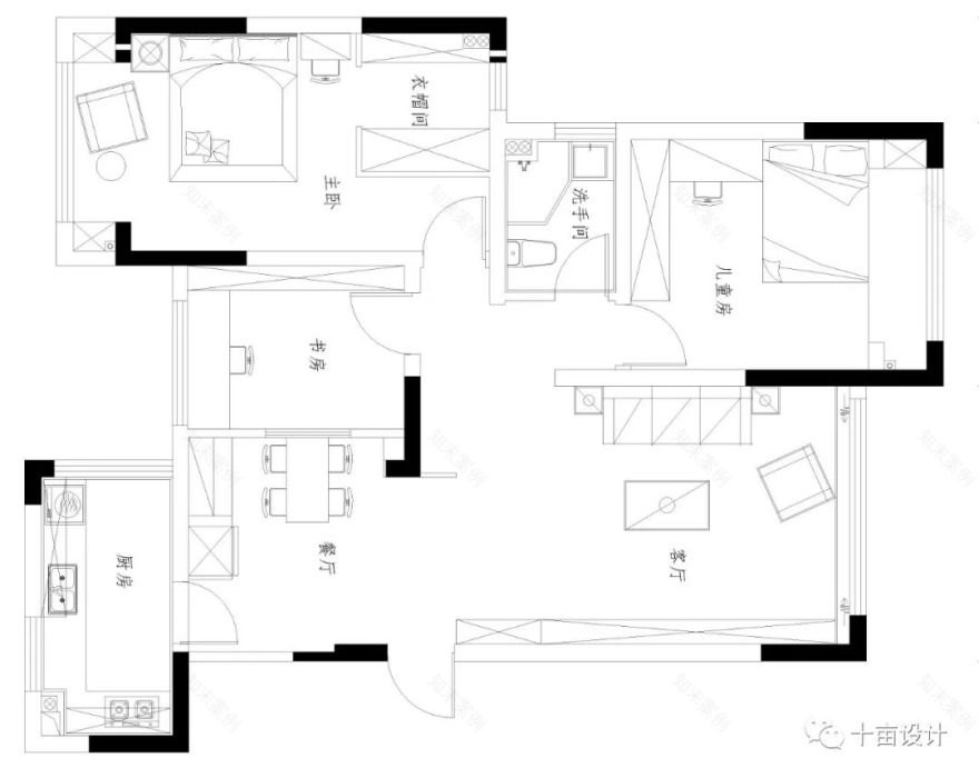 十亩设计 || 资中翡翠园 || 北欧风格 || 90㎡-11