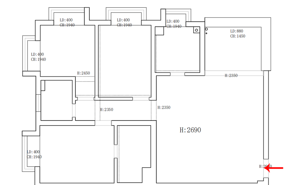 96㎡中古混搭风四居室装修-1