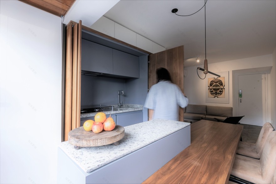 曲线木构空间,打造多变功能 65 平米别墅-15