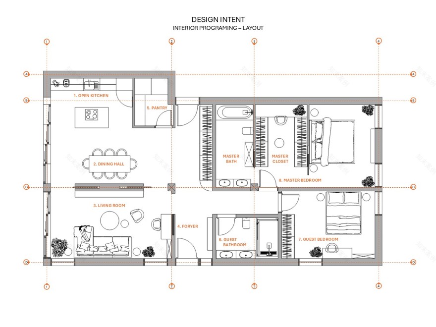 Italian Neo-Classical Revival 1 Story House Design-9