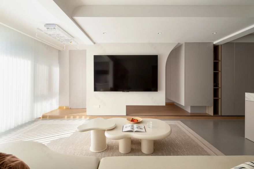 120㎡现代奶油风家居设计-6