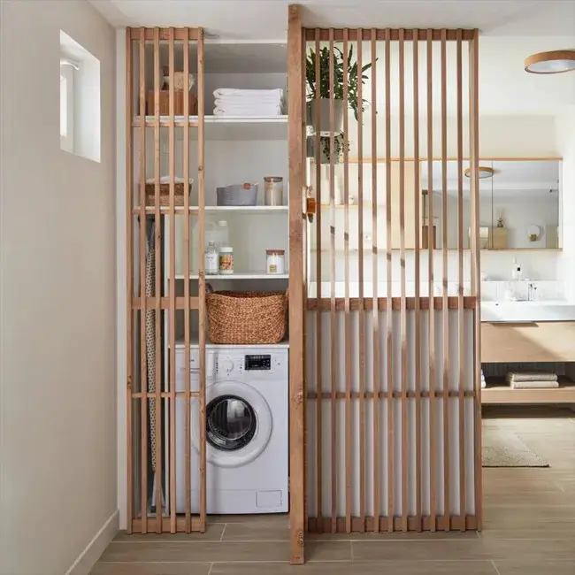 自然风格迷你洗衣间,实现家庭多功能设计-2