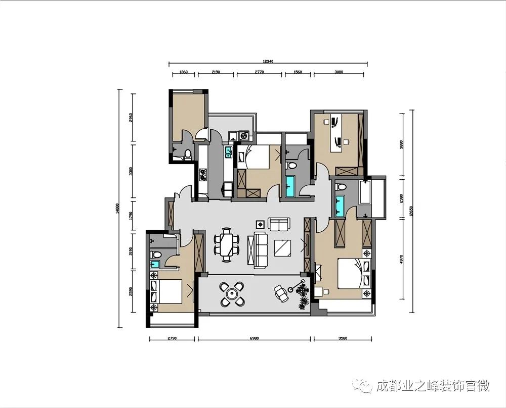 蓝光公园华府 | 170㎡现代简约之家，低饱和度灰色调的舒适生活-11