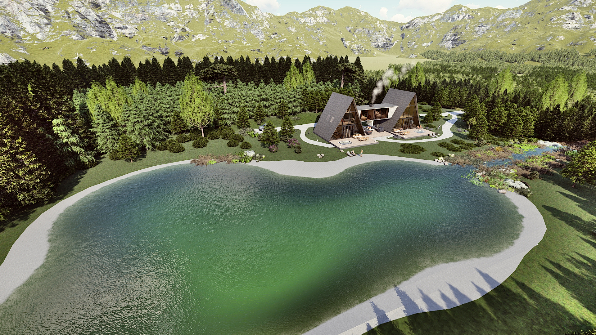 现代双 A 型框架房屋设计-5