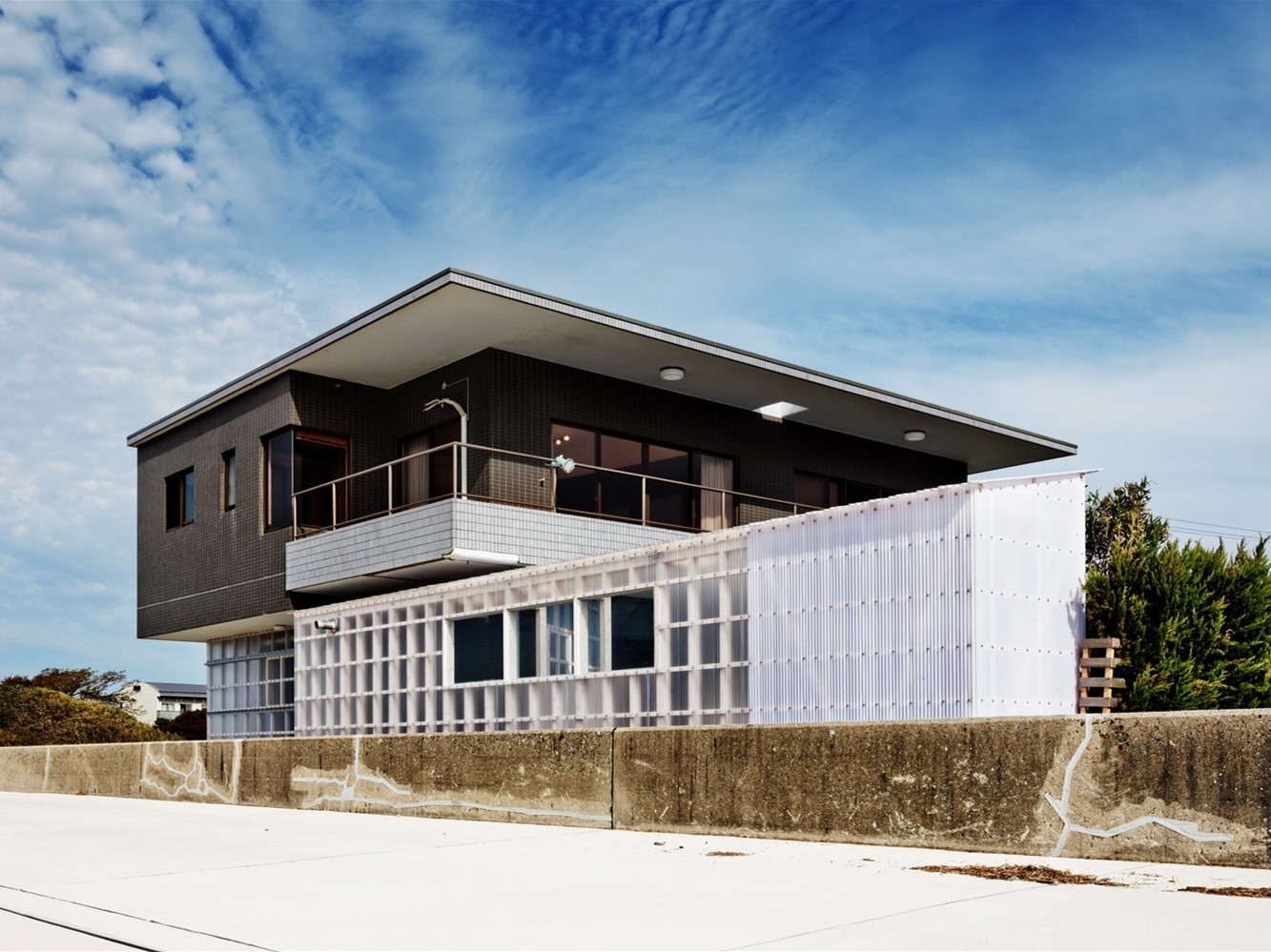 日本海景别墅"重建"设计,解决沙尘问题,视野开阔-3